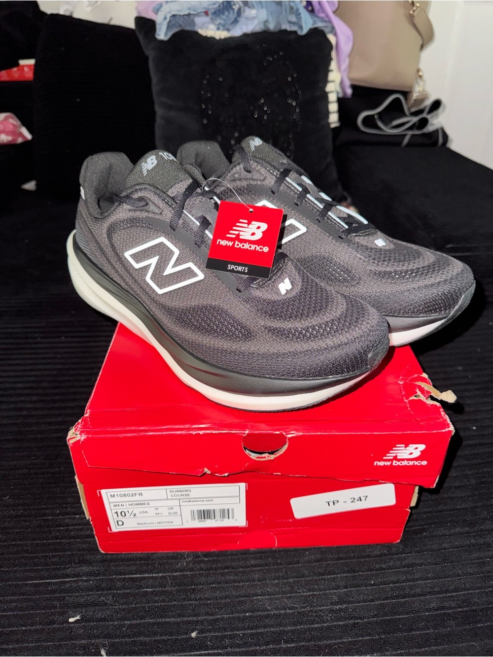 New Balance 1080 Men’s Black and White Athletic Running Shoes